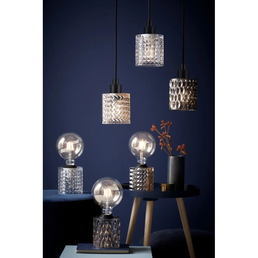 Nordlux - Kattokruunu johdossa HOLLYWOOD 1xE27/60W/230V halkaisija 10,8 cm savuinen