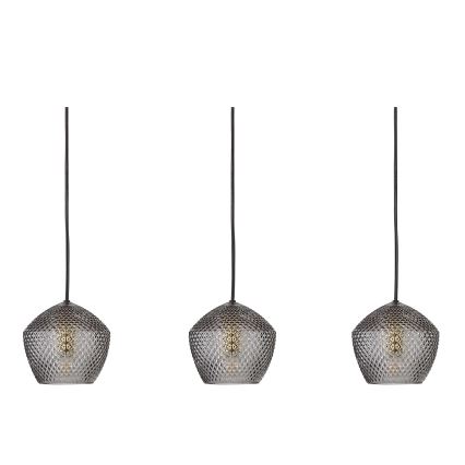 Nordlux - Kattokruunu johdossa ORBIFORM 3xE14/25W/230V musta/harmaa