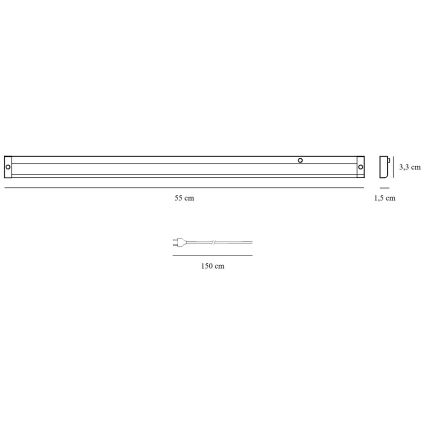Nordlux - Keittiökaappien alla oleva LED-valo PRESTON LED/8W/230V 3000/4000K 55 cm