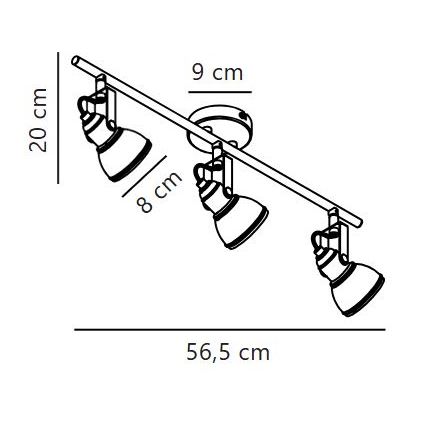 Nordlux - Kohdevalo ASLAK 3xGU10/35W/230V