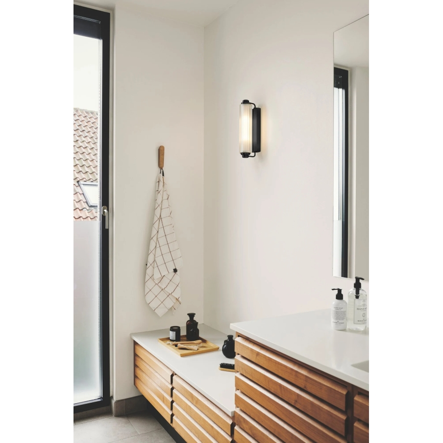 Nordlux - Kylpyhuoneen peilivalaisin NIMAL 2xE14/25W/230V IP44 musta