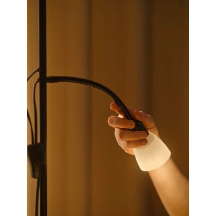 Nordlux - Lattialamppu LAURIA 1xE27/40W/230V + 1xE14/15W musta