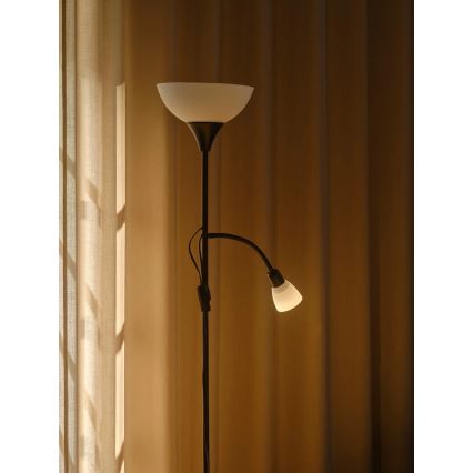 Nordlux - Lattialamppu LAURIA 1xE27/40W/230V + 1xE14/15W musta