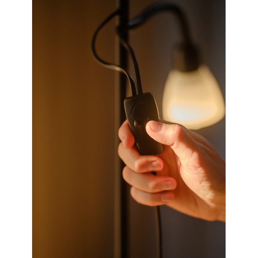 Nordlux - Lattialamppu LAURIA 1xE27/40W/230V + 1xE14/15W musta