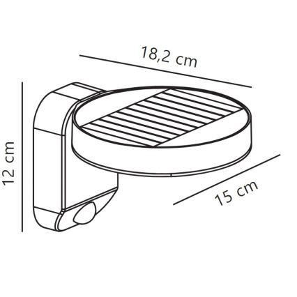 Nordlux - LED aurinkokennoseinävalaisin sensorilla RICA LED/5W/3,7V IP44 2200 mAh pyöreä