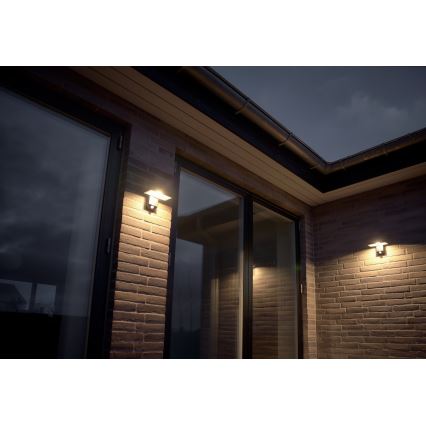 Nordlux - LED aurinkokäyttöinen seinävalaisin liiketunnistimella RICA LED/5W/3,7V IP44 2200 mAh kulmikas