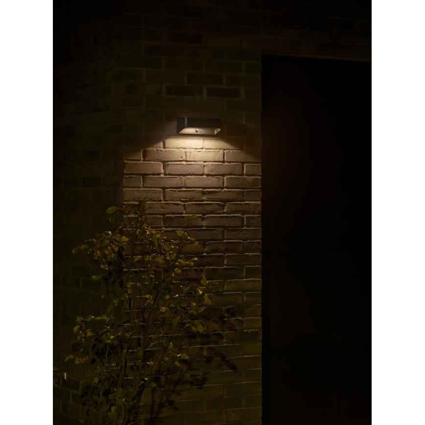 Nordlux - MARCELLIO LED-aurinkovalaisin anturilla LED/5W/5V IP54 2200 mAh musta