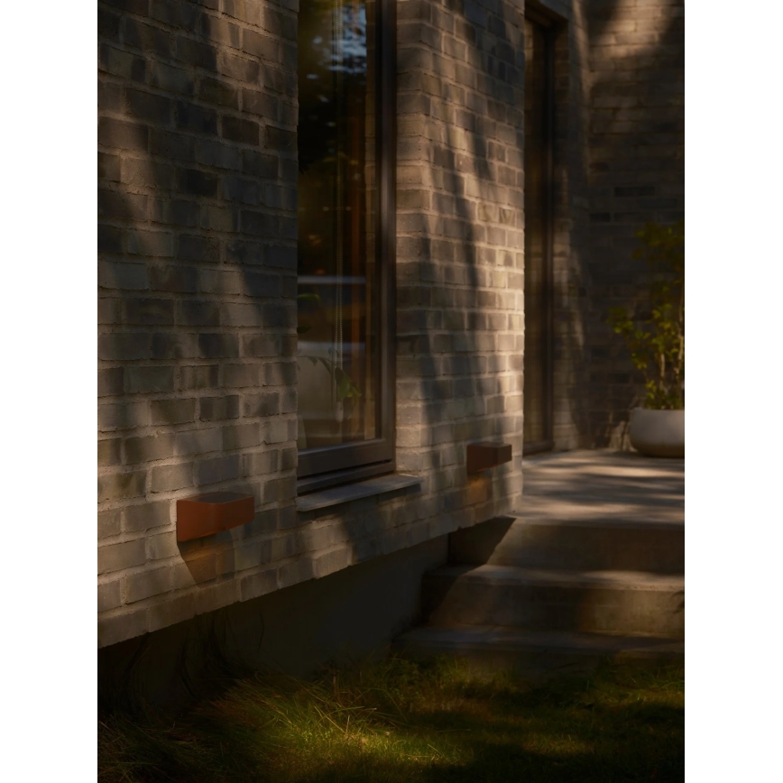 Nordlux - LED-aurinkovalaisin anturilla MARCELLIO LED/5W/5V IP54 2200 mAh ruskea