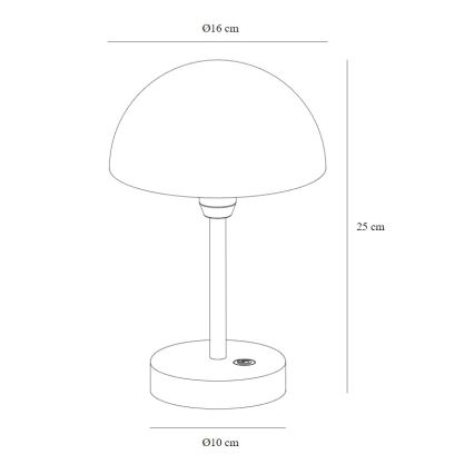 Nordlux - LED Himmennettävä ladattava ulkokäyttöön tarkoitettu pöytälamppu ELLEN LED/2,8W/3,7V 2200 mAh IP44 musta