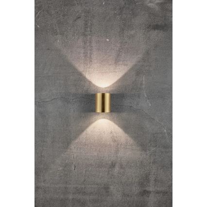 Nordlux - LED Ulkoseinävalaisin CANTO 2xLED/5,5W/230V IP44 kultainen