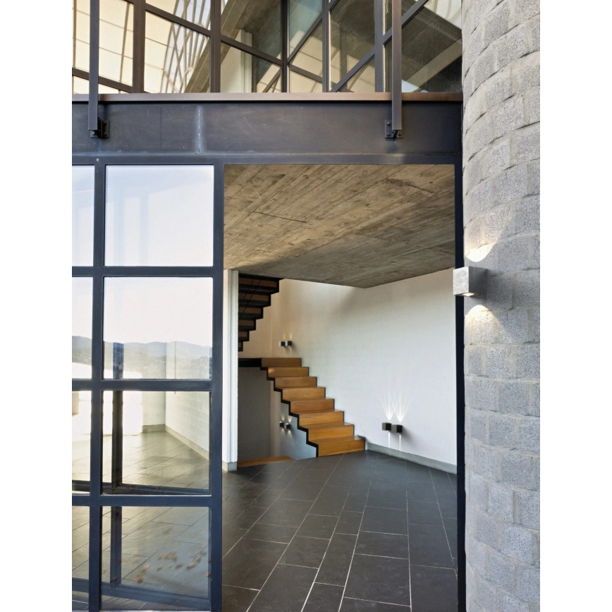 Nordlux - LED Ulkoseinävalaisin CANTO 2xLED/6W/230V IP44 hopeanvärinen