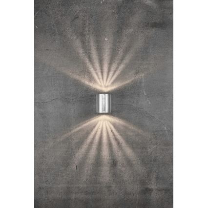 Nordlux - LED-ulkoseinävalaisin CANTO 2×LED/6W/230V IP44 hopea