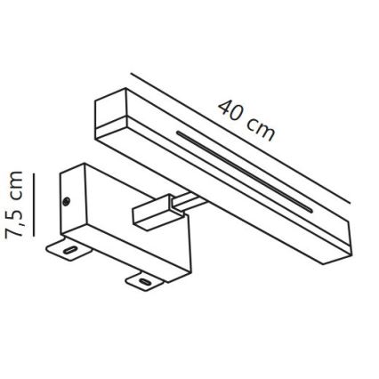 Nordlux - LED himmennettävä kylpyhuoneen peilivalaisin OTIS LED/14W/230V IP44 40 cm hopea