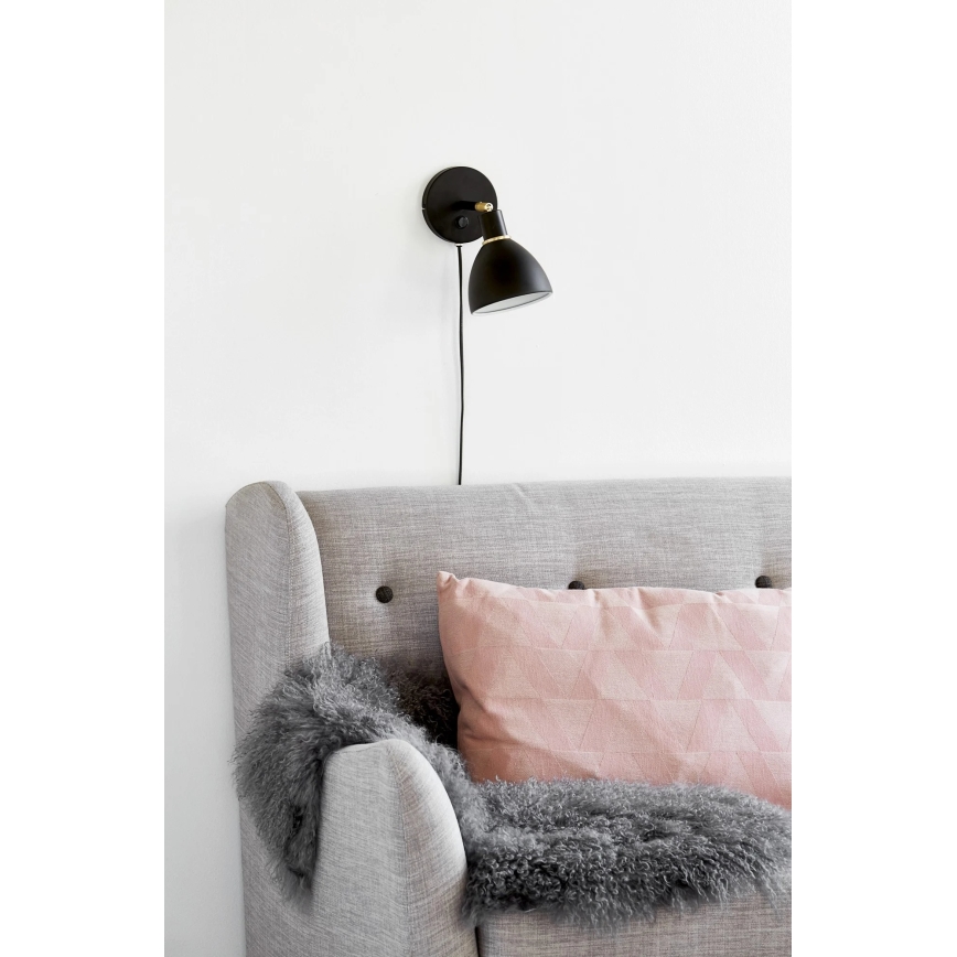 Nordlux - RAY-seinävalaisin 1xE14/25W/230V musta