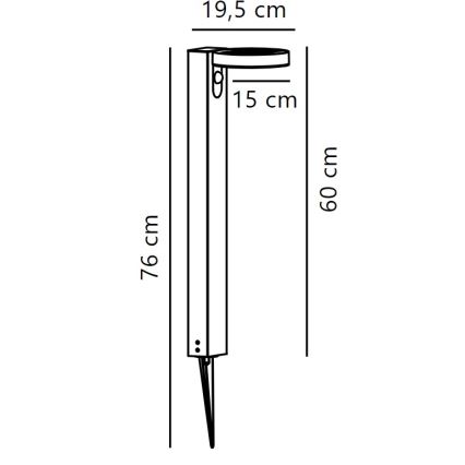 Nordlux - LED aurinkokennovalo liiketunnistimella RICA LED/5W/3,7V 2200 mAh IP44