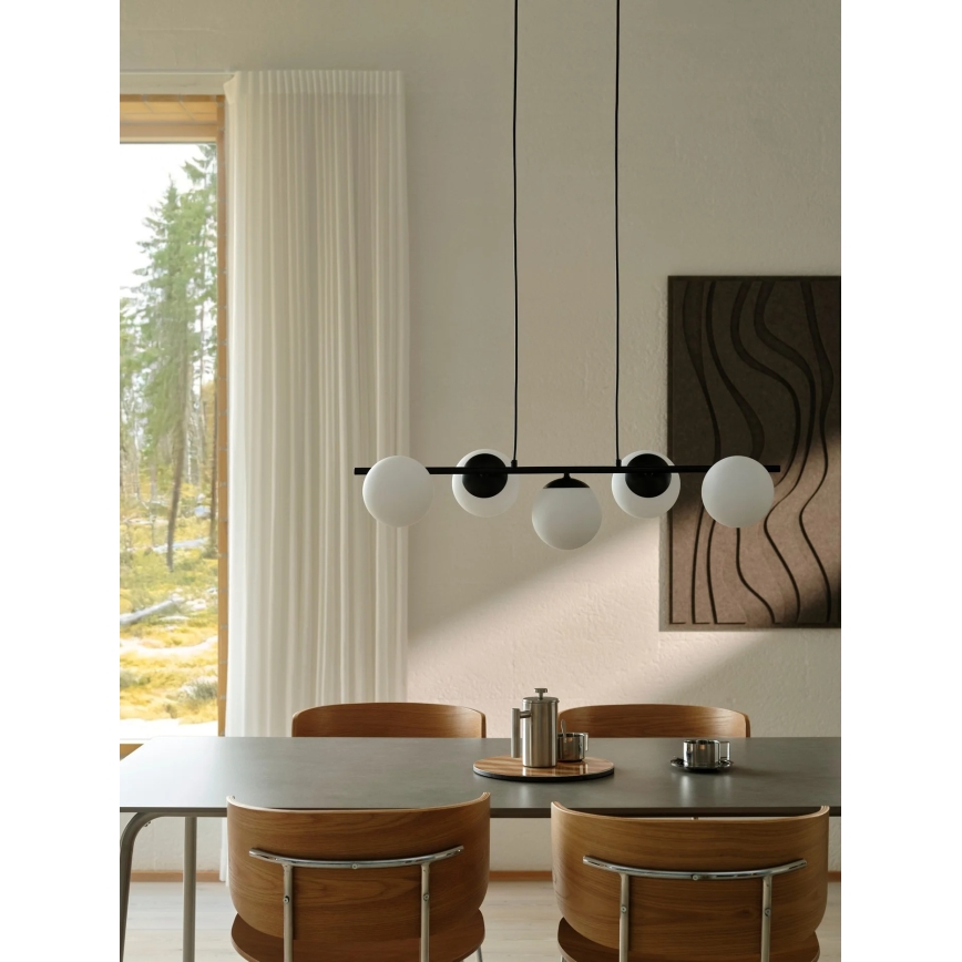Nordlux - Riippuvalaisin LILLY 5xE14/10W/230V musta