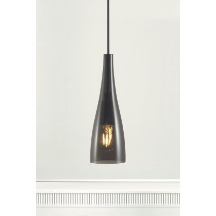 Nordlux - Riippuvalaisin vaijerilla EMBLA 1xE27/40W/230V savunharmaa/musta