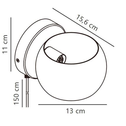 Nordlux - Säädettävä seinä kohdevalo BELIR 1xG9/5W/230V musta
