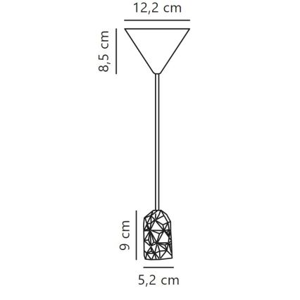 Nordlux - Sähköjohto HANG 1xE27/40W/230V harmaa/musta