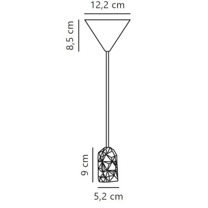 Nordlux - Sähköjohto HANG 1xE27/40W/230V kupari/musta