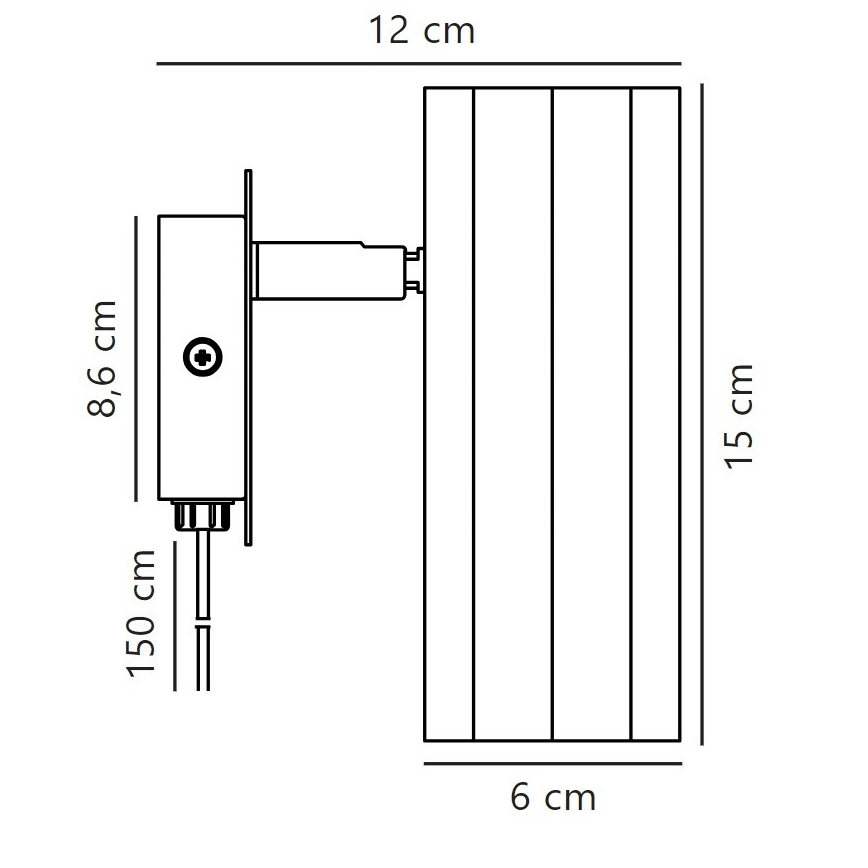 Nordlux - Seinäkohdevalo ALANIS 1xGU10/15W/230V musta