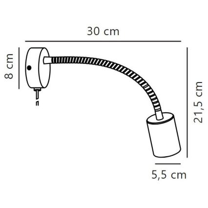 Nordlux - seinä flexible kohdevalo EXPLORE 1xGU10/7W/230V musta