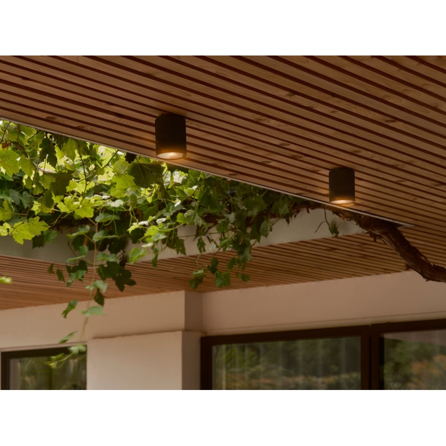 Nordlux - Ulkokattovalo KYKLOP 1xGU10/15W/230V IP54 musta