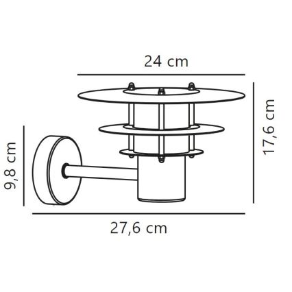 Nordlux - Ulkoseinävalaisin BASTIA 1xE14/12W/230V IP54 mattakromi