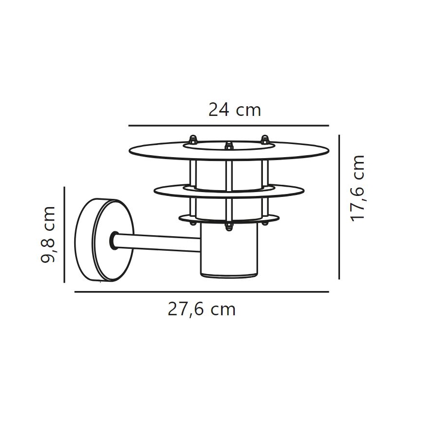 Nordlux - Ulkoseinävalaisin BASTIA 1xE14/12W/230V IP54 musta