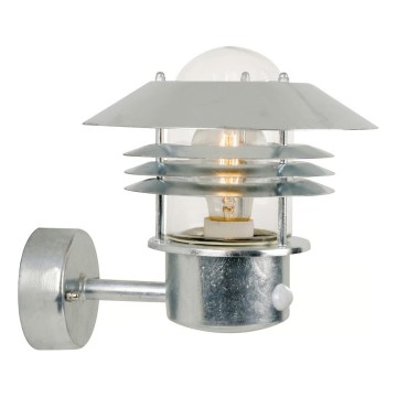 Nordlux - Ulkoseinävalaisin liiketunnistimella VEJERS 1xE27/60W/230V IP54 hopea
