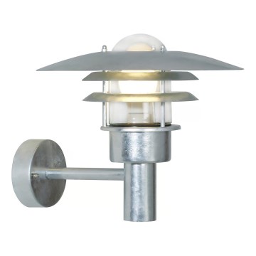 Nordlux - Ulkoseinävalaisin LONSTRUP 1xE27/60W/230V IP44 hopea