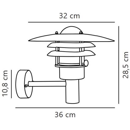 Nordlux - Ulkoseinävalaisin LONSTRUP 1xE27/60W/230V IP44 hopea
