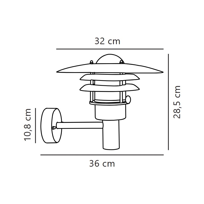 Nordlux - Ulkoseinävalaisin LONSTRUP 1xE27/60W/230V IP44 hopea