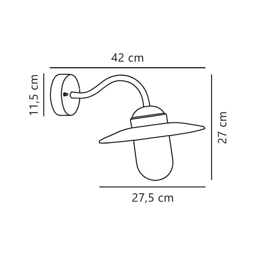 Nordlux - Ulkoseinävalaisin LUXEMBOURG 1xE27/60W/230V IP54 kupari