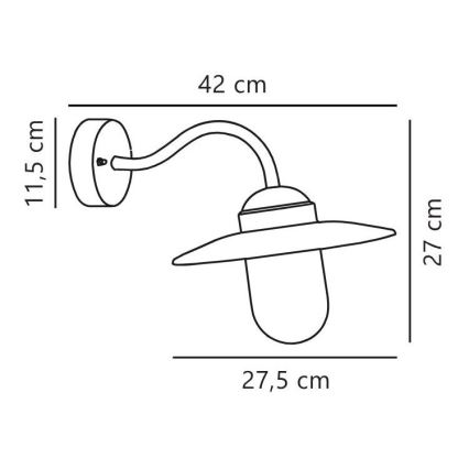 Nordlux - Ulkoseinävalaisin LUXEMBOURG 1xE27/60W/230V IP54 musta