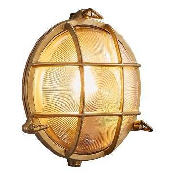 Nordlux - Ulkoseinävalaisin POLPERRO 1xE27/12,5W/230V IP64 messinki