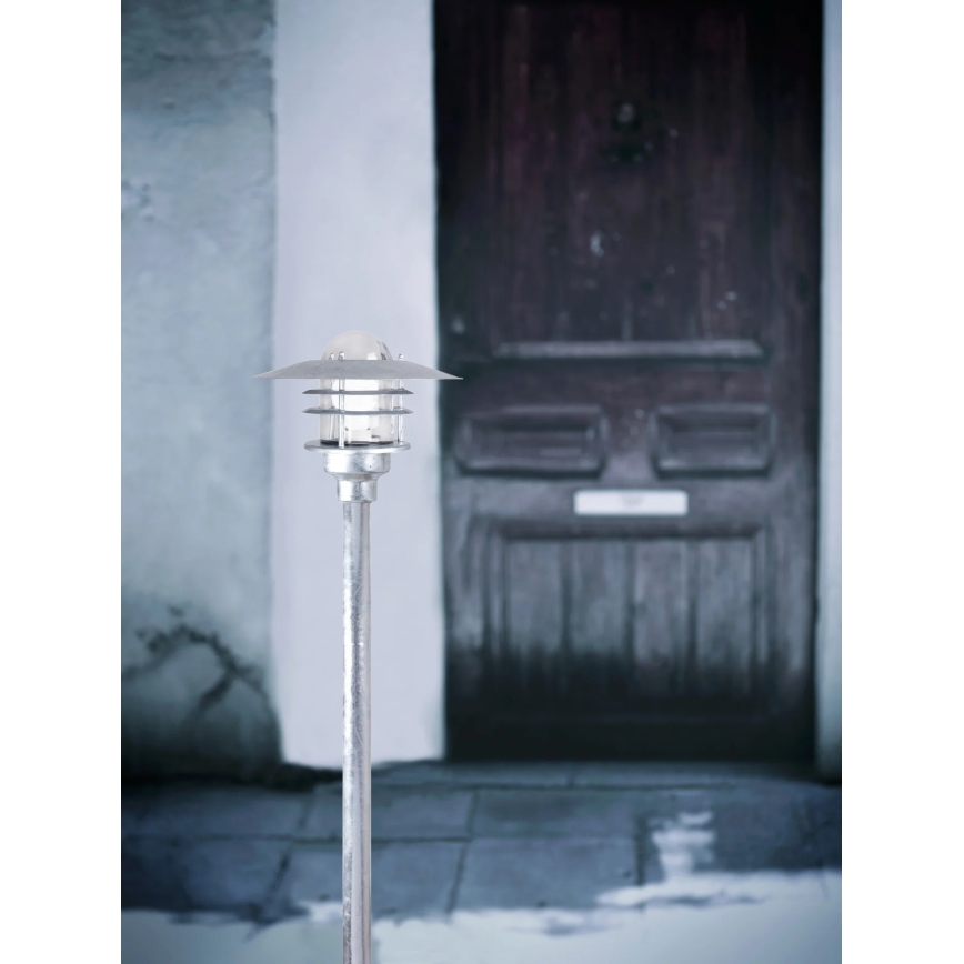 Nordlux - Ulkovalaisin AGGER 1xE27/60W/230V IP54 hopeanvärinen 83 cm