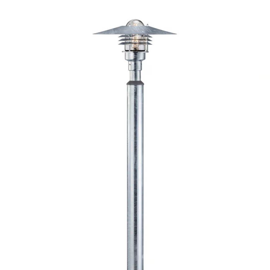 Nordlux - Ulkovalaisin VEJERS 1xE27/60W/230V IP54 hopeanvärinen 130 cm