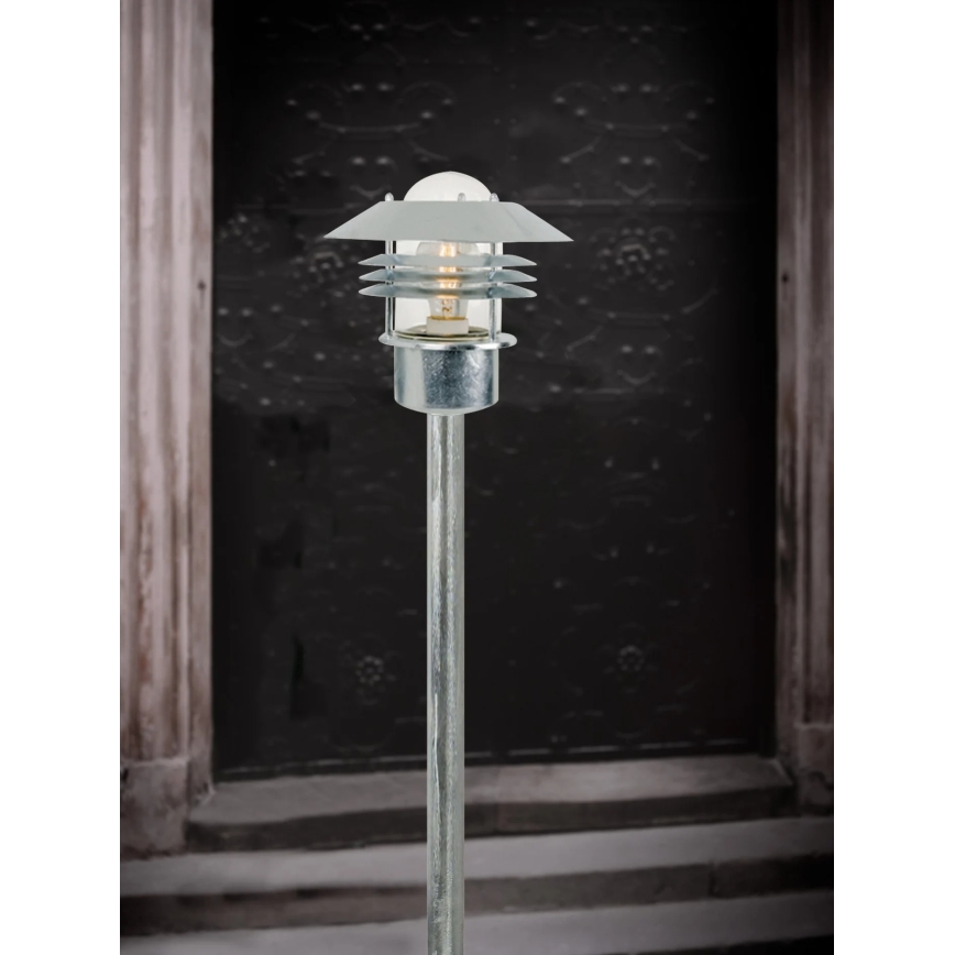 Nordlux - Ulkovalaisin VEJERS 1xE27/60W/230V IP54 hopeanvärinen 92 cm