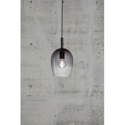 Nordlux - UMA-riippuvalaisin johdolla 1xE27/40W/230V halkaisija 18 cm musta/savunharmaa