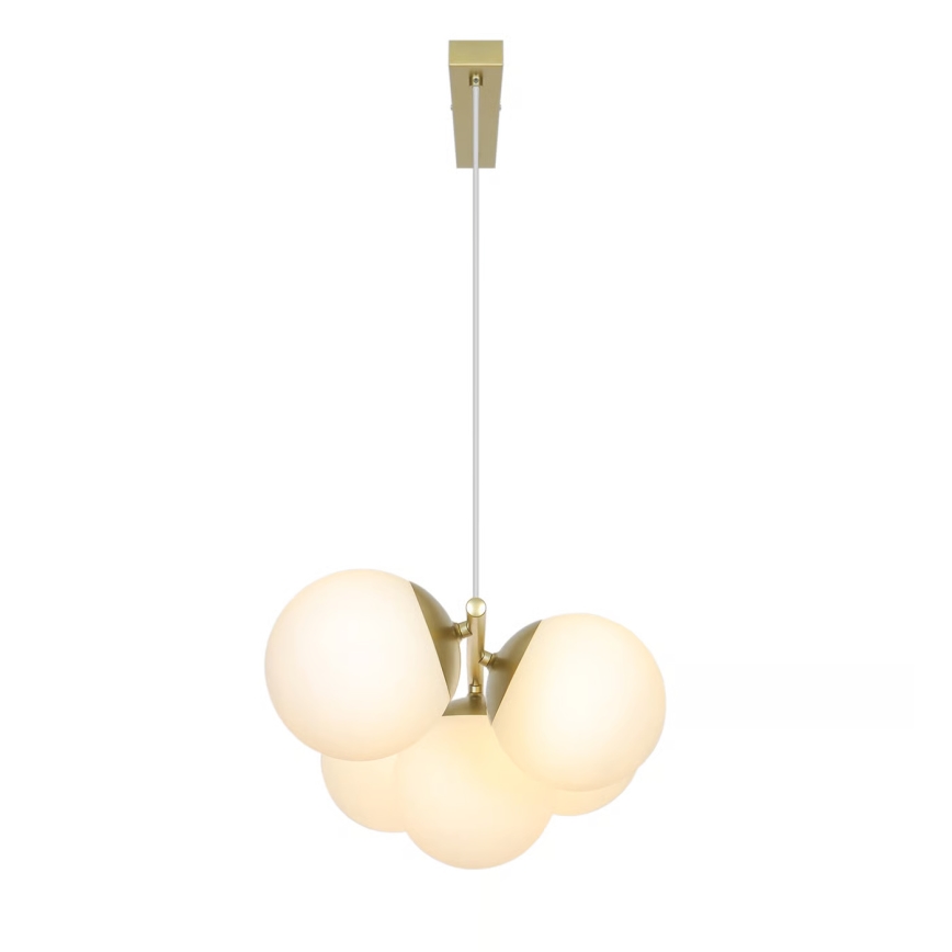 Nordlux - Vaijerilla ripustettava riippuvalaisin LILLY 5xE14/10W/230V messinki