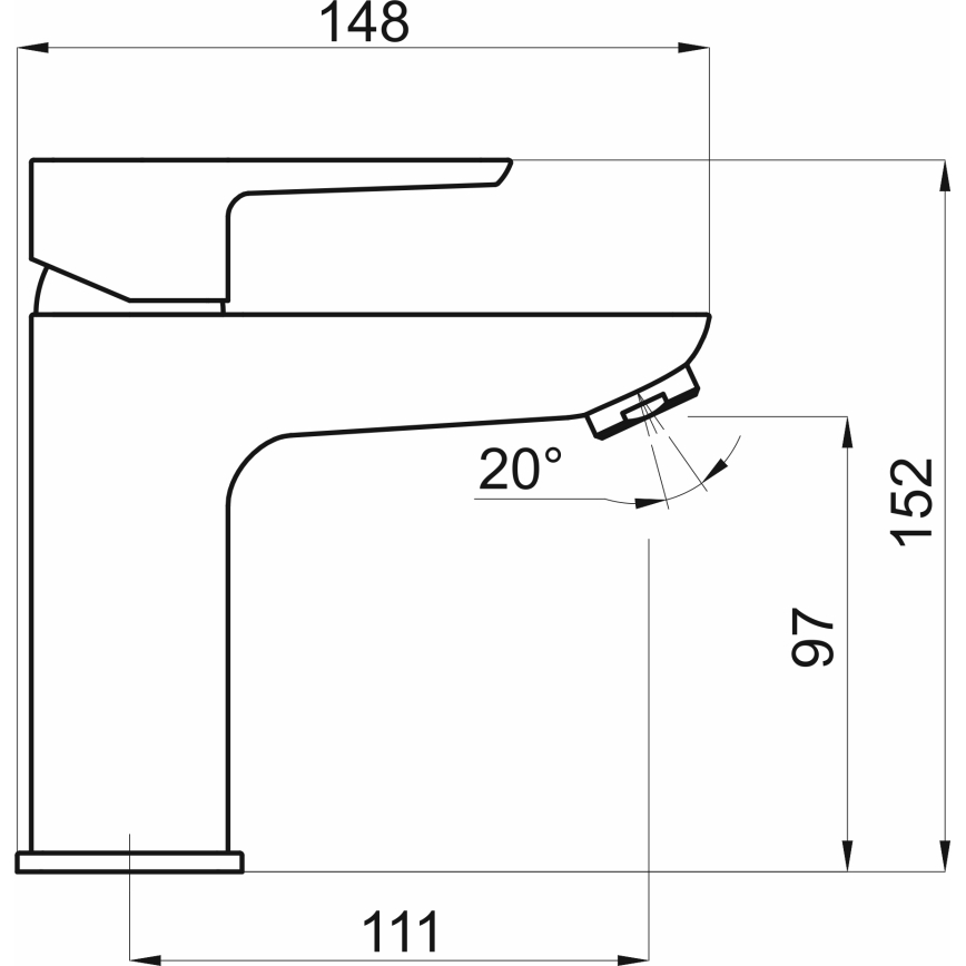 Novaservis - Altaan hana METALIA ECO 15,2 cm kiiltävä kromi