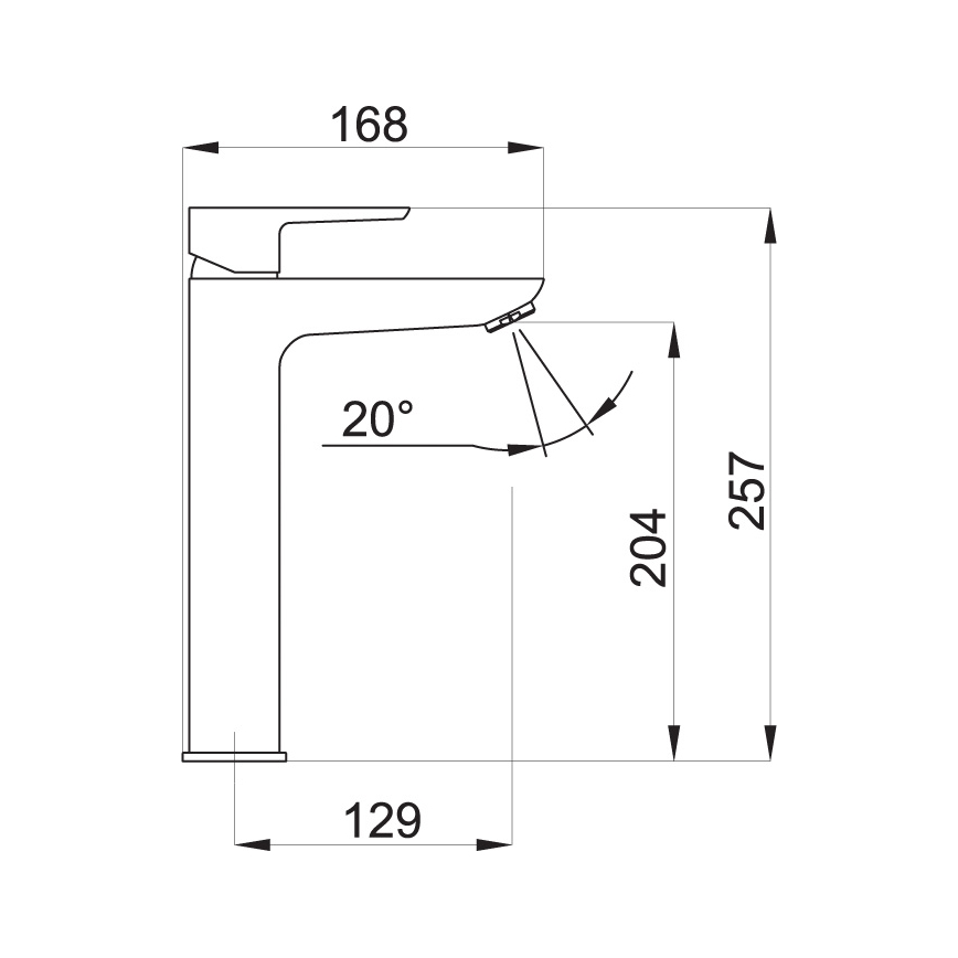 Novaservis - Altaan hana METALIA ECO 25,7 cm matta musta