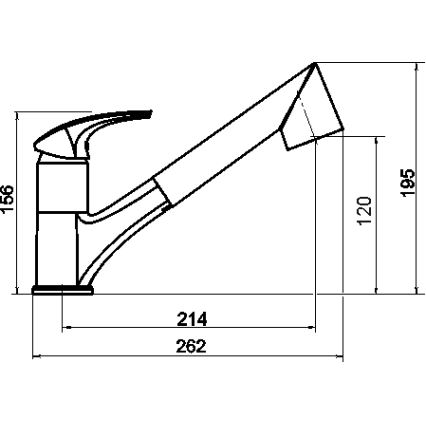 Novaservis - Keittiöhana vedettävällä suihkupäällä METALIA, kiiltävä kromi
