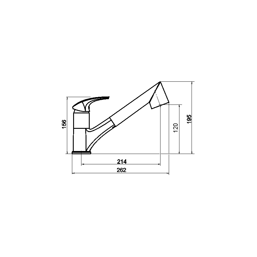 Novaservis - Keittiöhana vedettävällä suihkupäällä METALIA, kiiltävä kromi