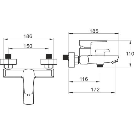 Novaservis - Kylpyhana METALIA kiiltävä kromi