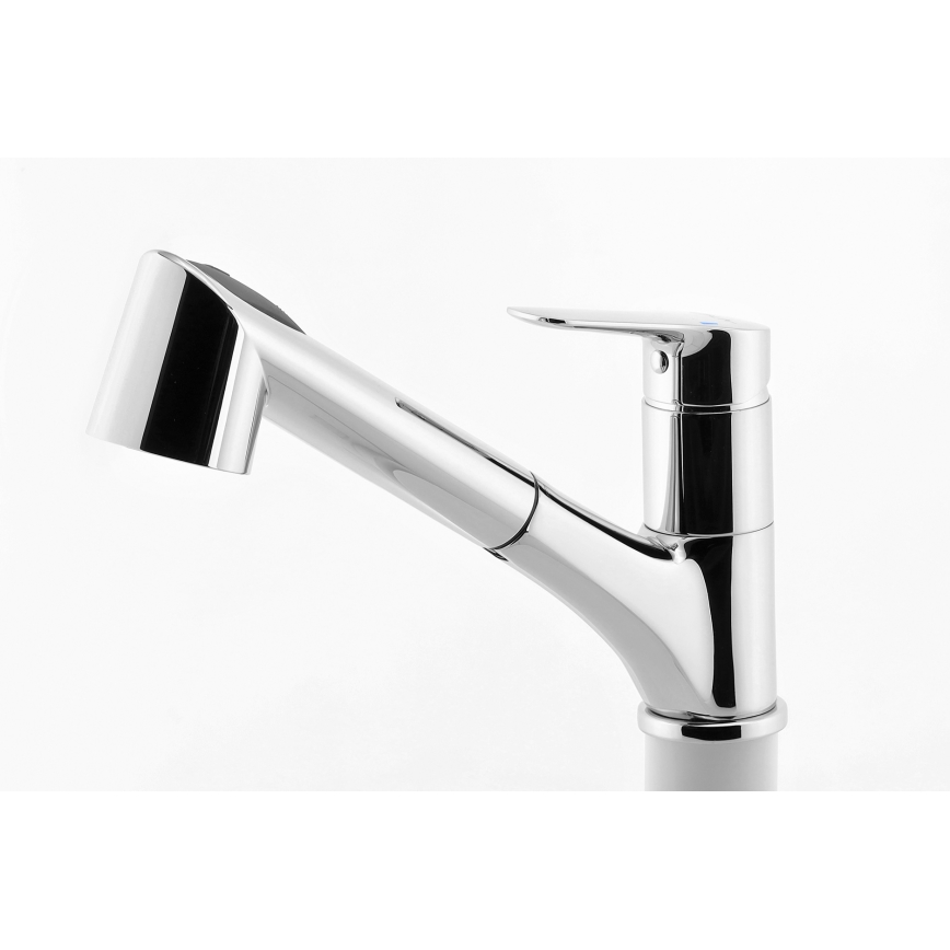 Novaservis - Keittiöhana ulosvedettävällä suihkupäällä METALIA kiiltävä kromi