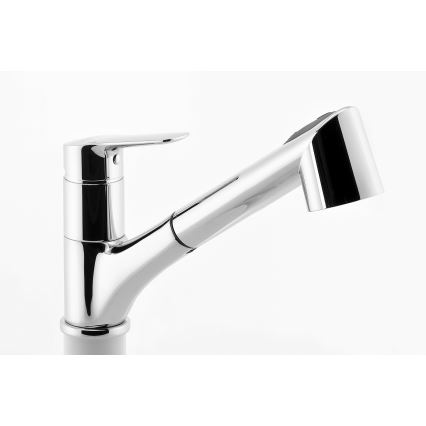 Novaservis - Keittiöhana ulosvedettävällä suihkupäällä METALIA kiiltävä kromi