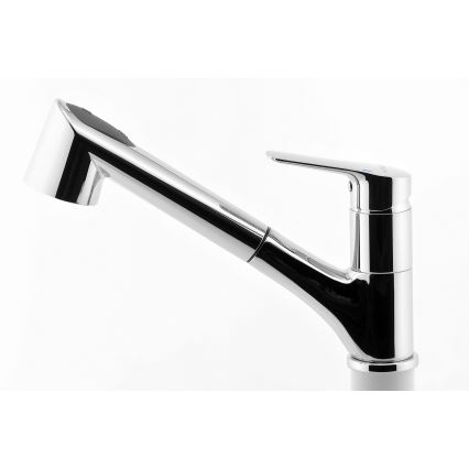 Novaservis - Keittiöhana ulosvedettävällä suihkupäällä METALIA kiiltävä kromi