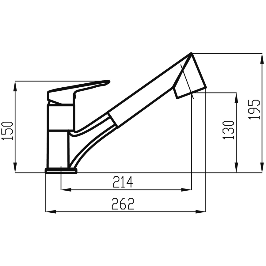 Novaservis - Keittiöhana ulosvedettävällä suihkupäällä METALIA kiiltävä kromi
